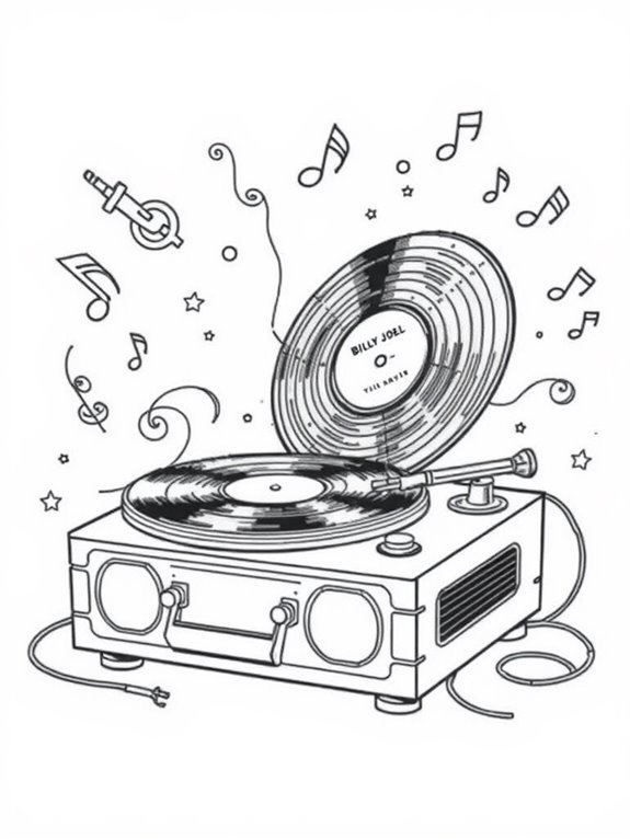 billy joel vinyl coloring page