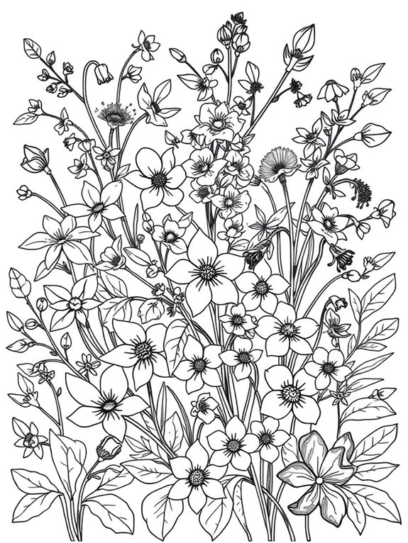 blue flower coloring page