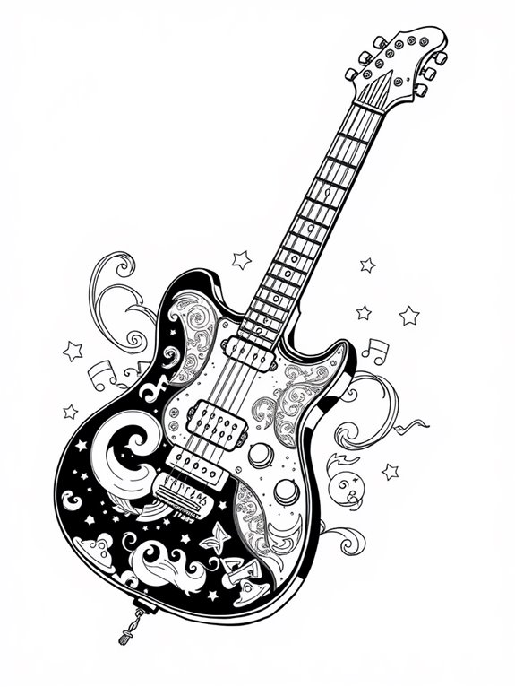 bon jovi guitar coloring page