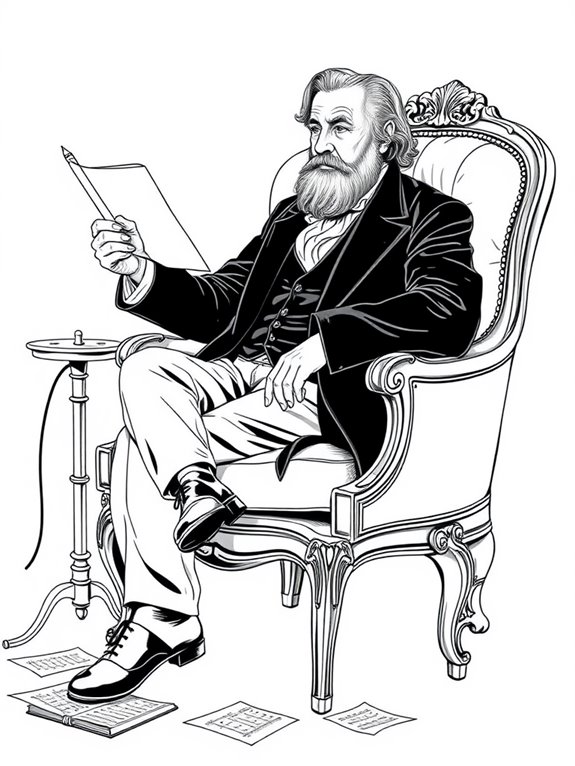 brahms coloring in chair