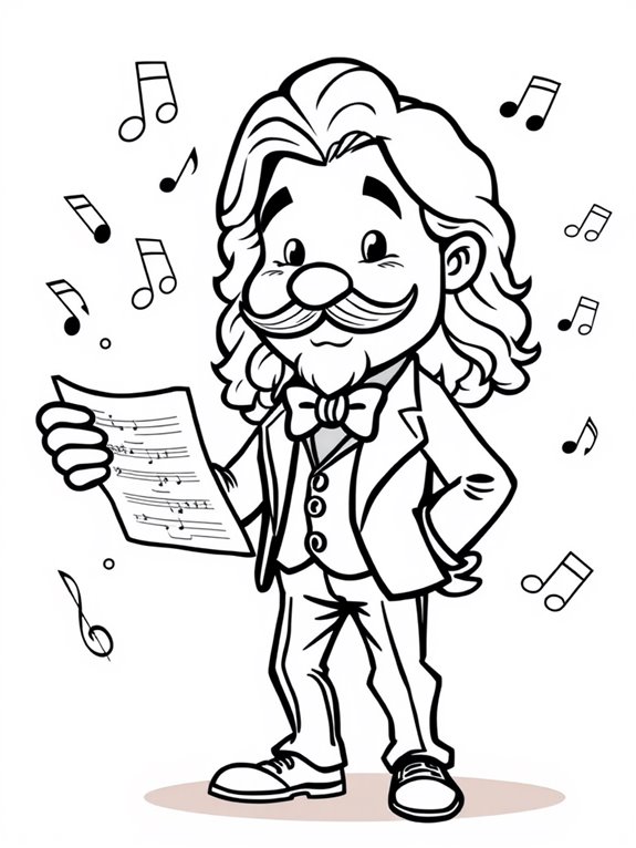 brahms inspired coloring page