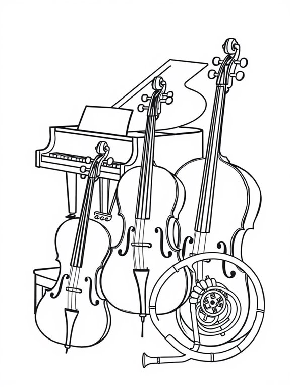 brahms instruments coloring page