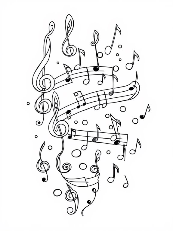 brahms music notes coloring page