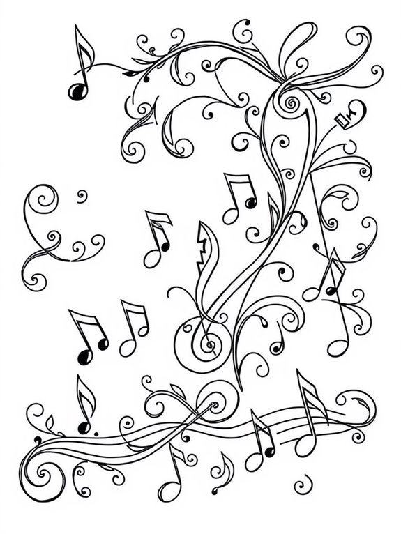 brahms music themed coloring page