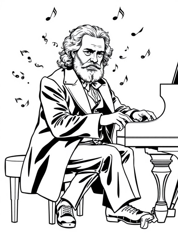 brahms piano coloring page