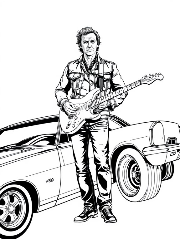 bruce springsteen car coloring