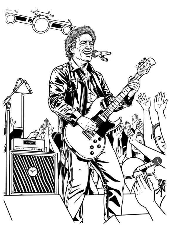 bruce springsteen concert coloring page