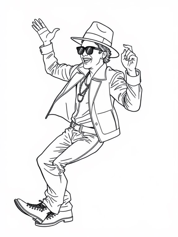 bruno mars dance coloring page