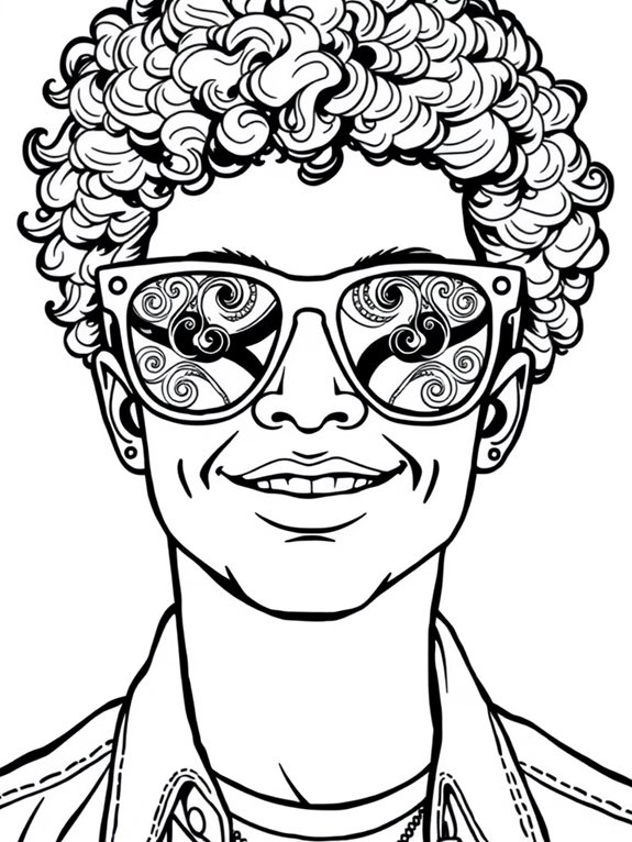 bruno mars sunglasses coloring page