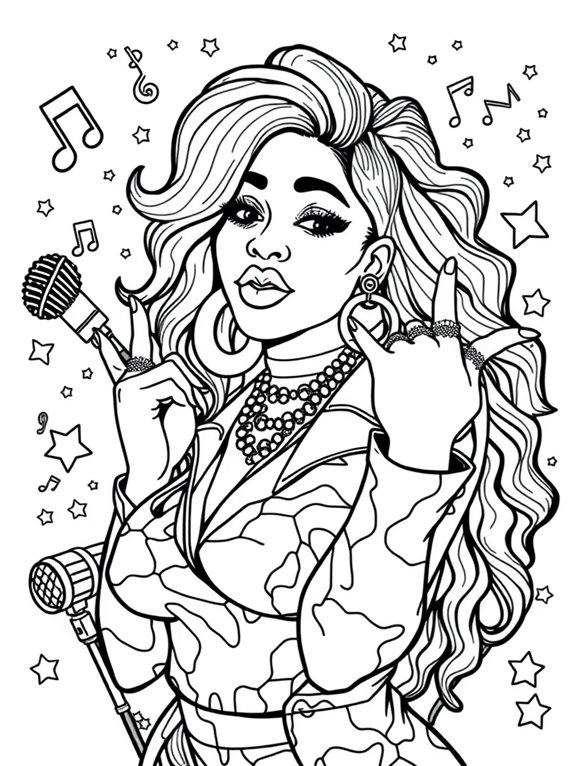 cardi b coloring page