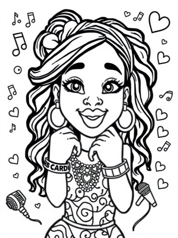 cardi b coloring page fun