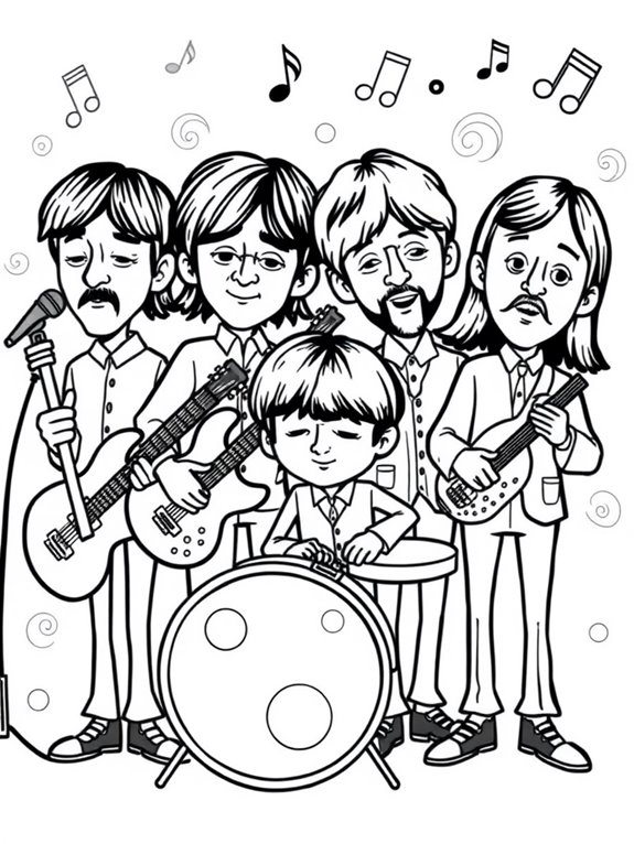 cartoon beatles coloring page