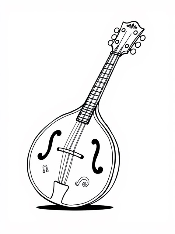 cartoon mandolin coloring page