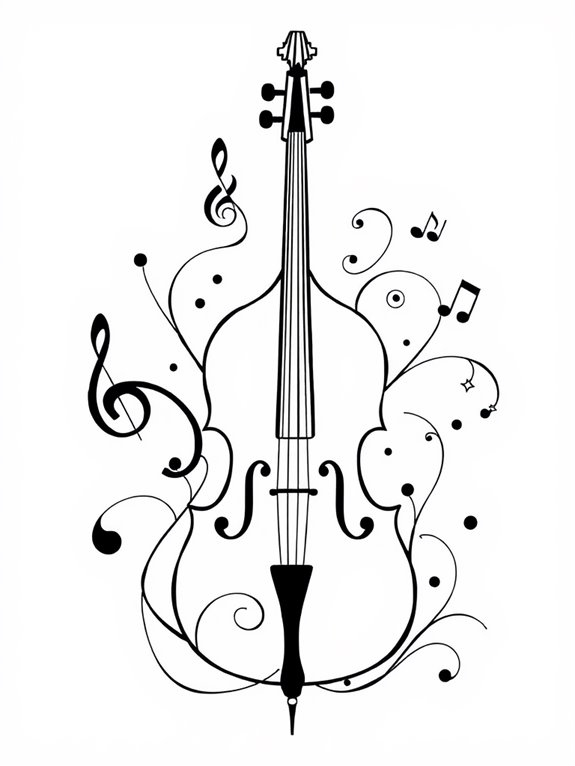 cello coloring page design