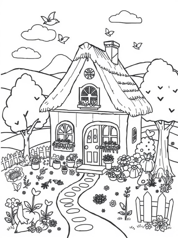 charming folk house illustration