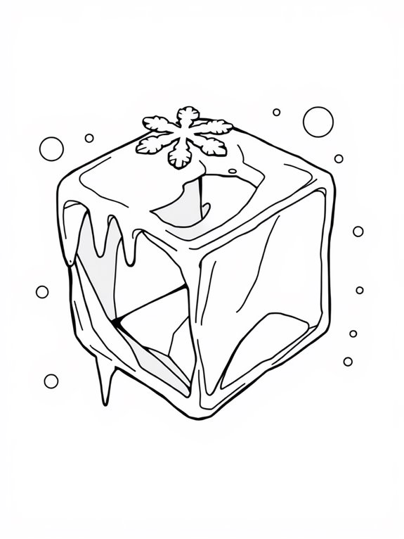 charming ice cube illustration