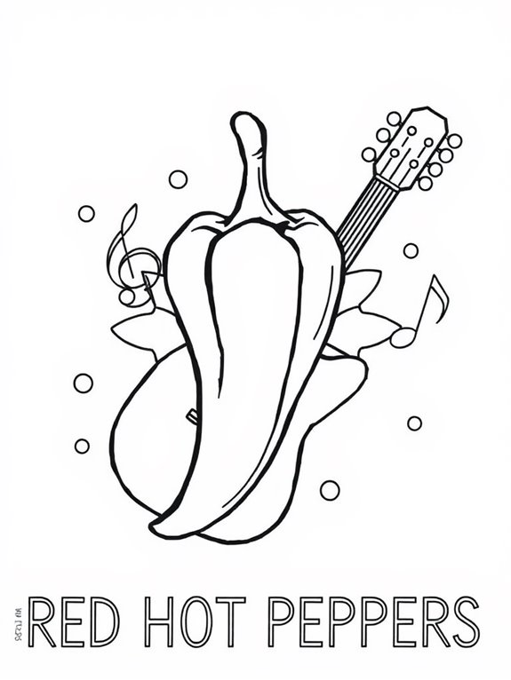 chili peppers coloring page