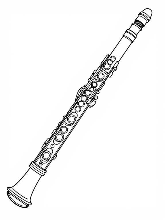 clarinet coloring page design