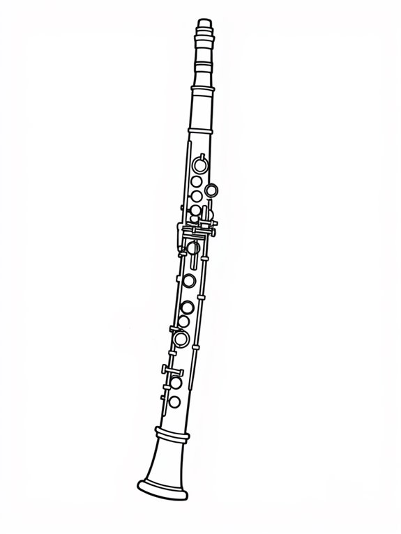 clarinet coloring page design