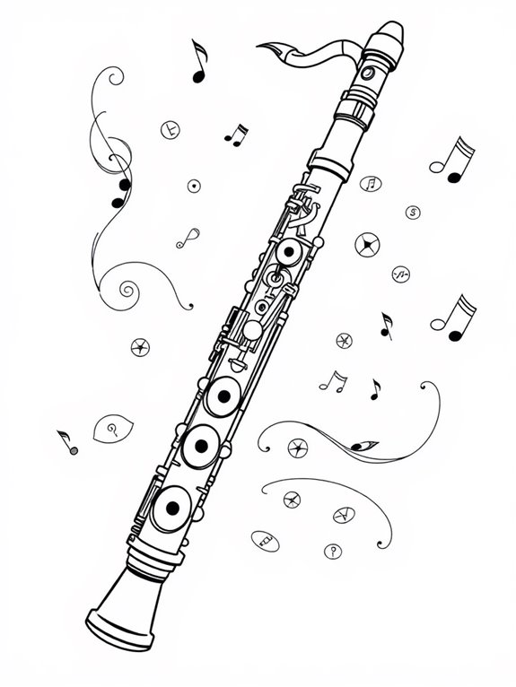 clarinet illustration for coloring