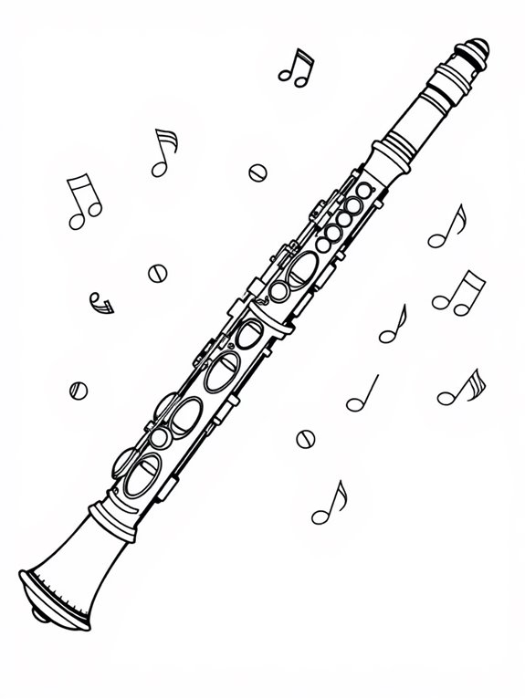 clarinet themed coloring page