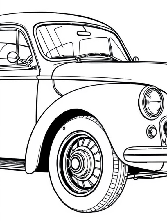 classic car coloring page