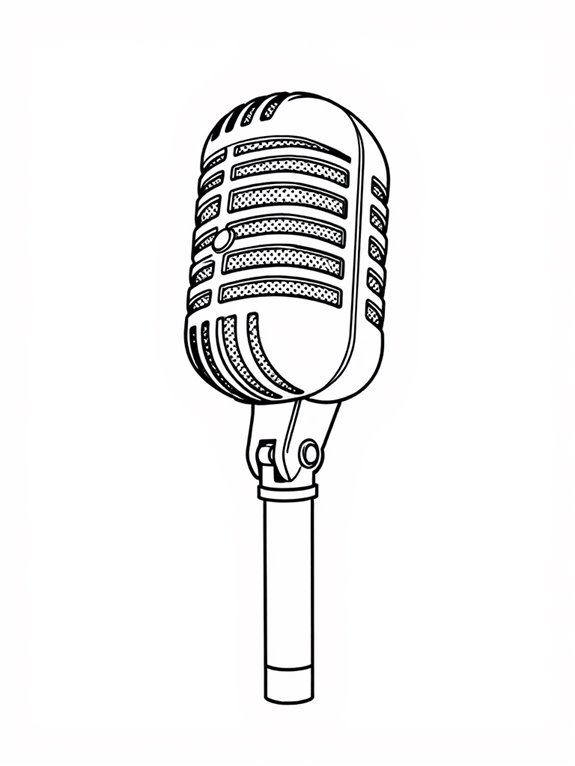 classic microphone coloring page