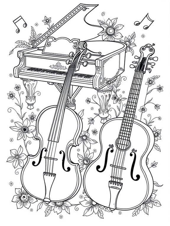 classic musical instruments illustration