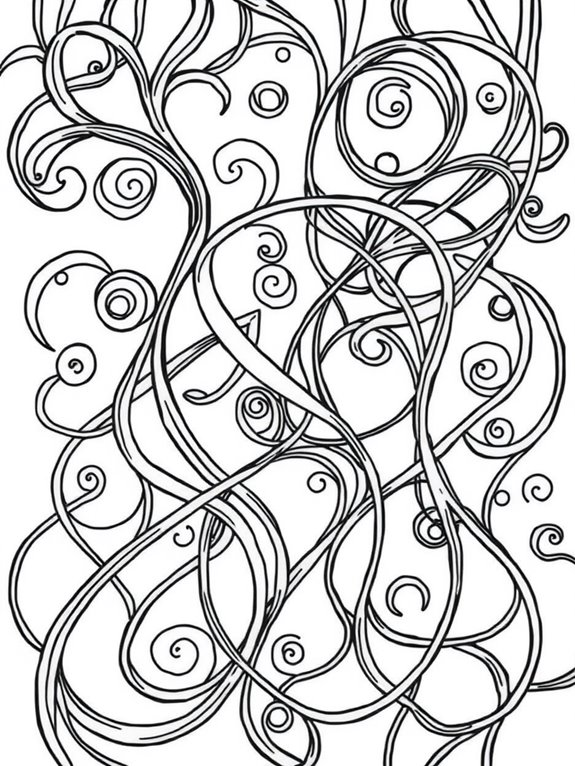 colorful abstract line art