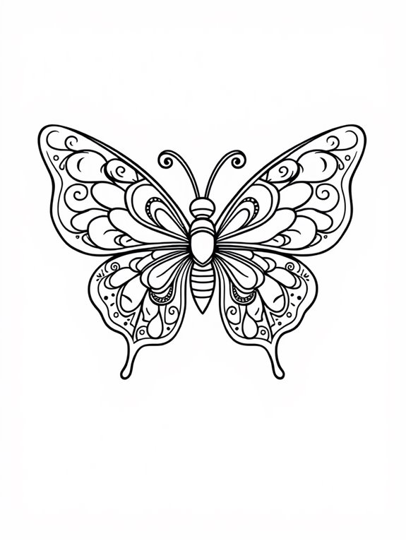 colorful butterfly coloring page