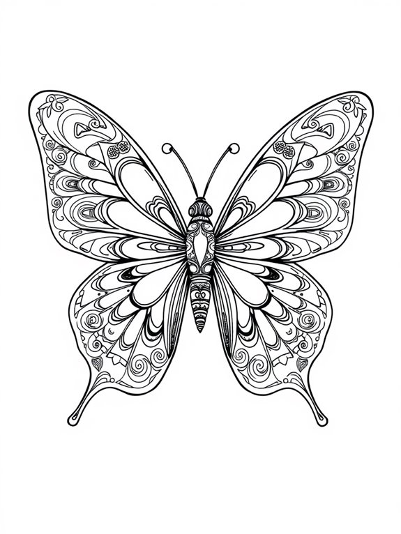 colorful butterfly coloring page