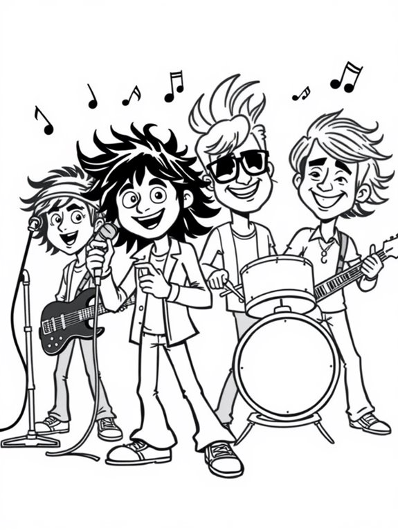 colorful cartoon airship band