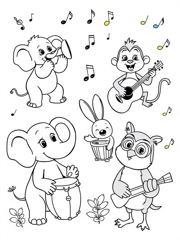 colorful cartoon animals band