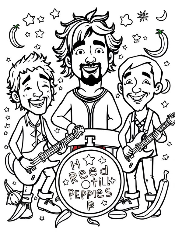 colorful cartoon band illustration