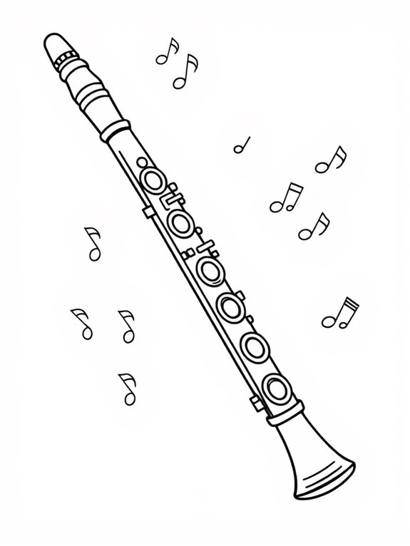 colorful cartoon clarinet illustration