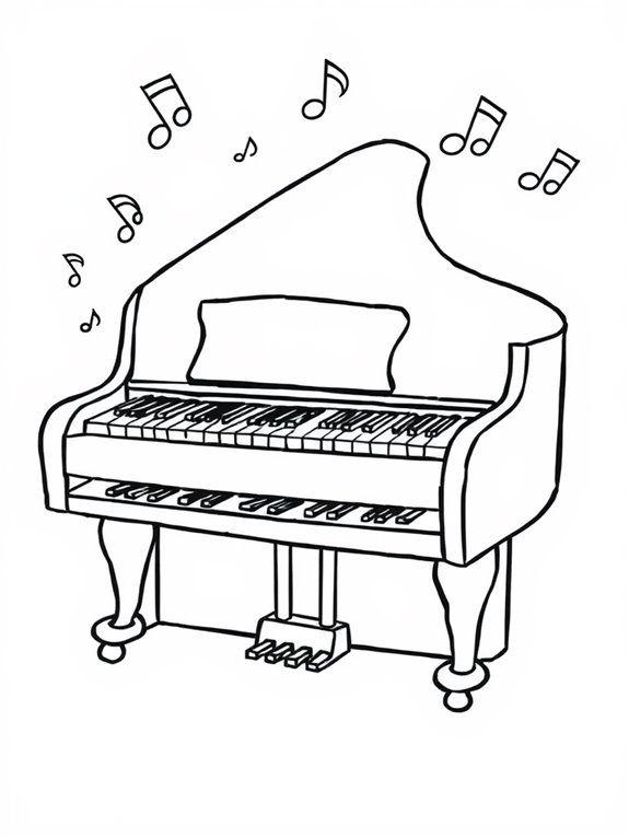 colorful cartoon piano art