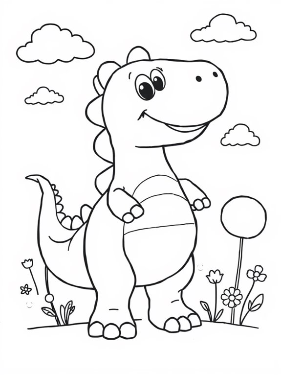 colorful dinosaur coloring page