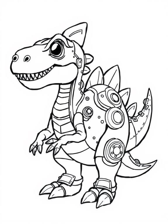 colorful dinosaur coloring page