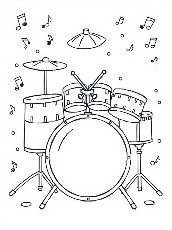 colorful drum set illustration