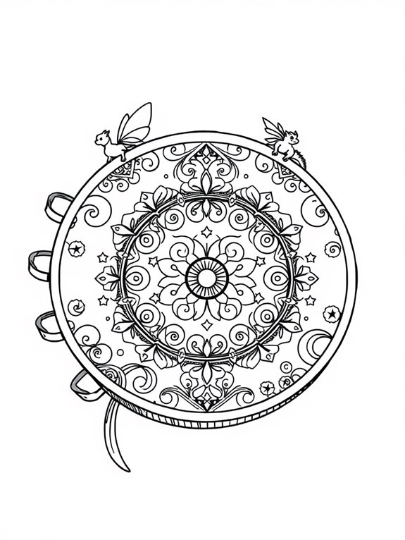 colorful fantasy tambourine design