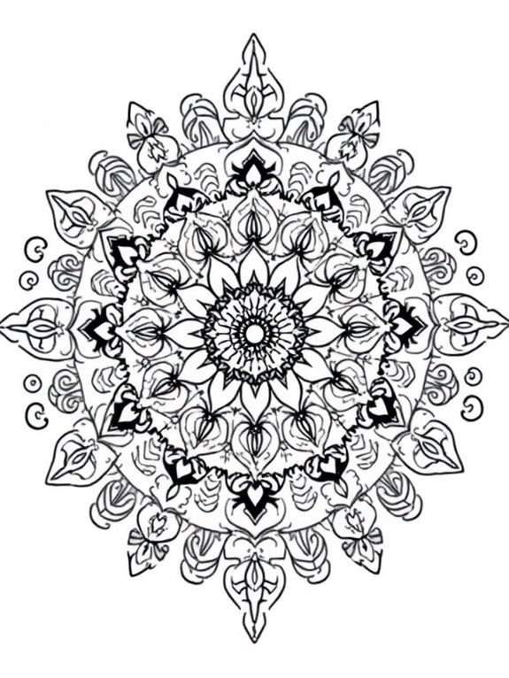 colorful folk mandala design