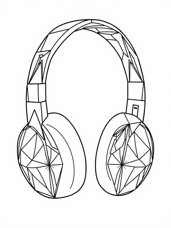 colorful geometric headphones design