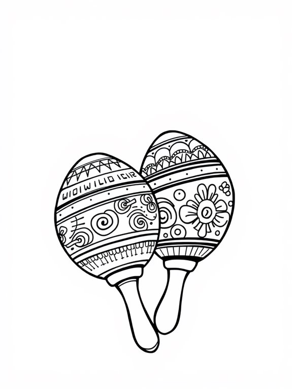 colorful maraca coloring page