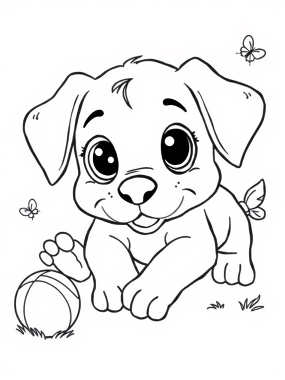 colorful playful puppy illustration