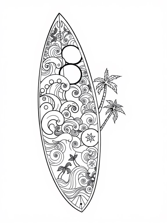 colorful surfboard illustration activity