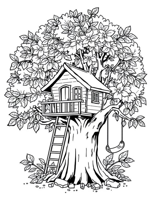 colorful treehouse artwork design