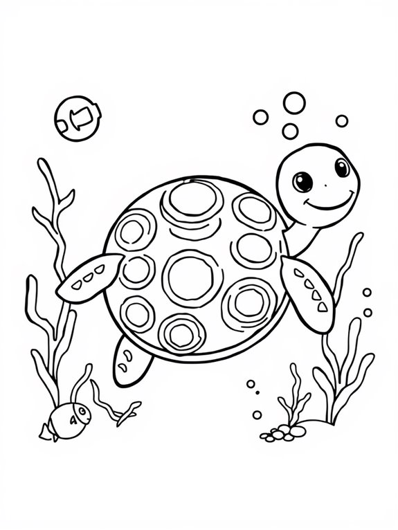 colorful turtle coloring page