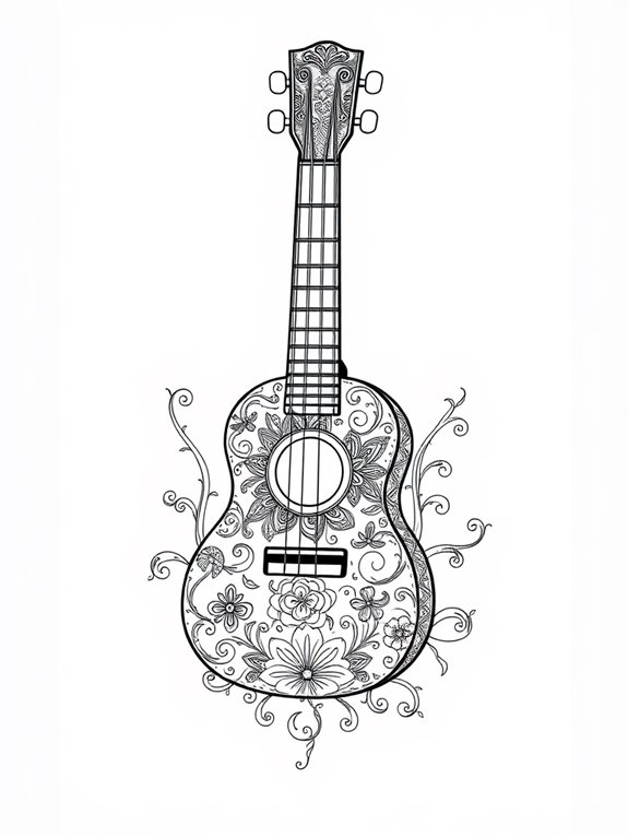 colorful ukulele design illustration