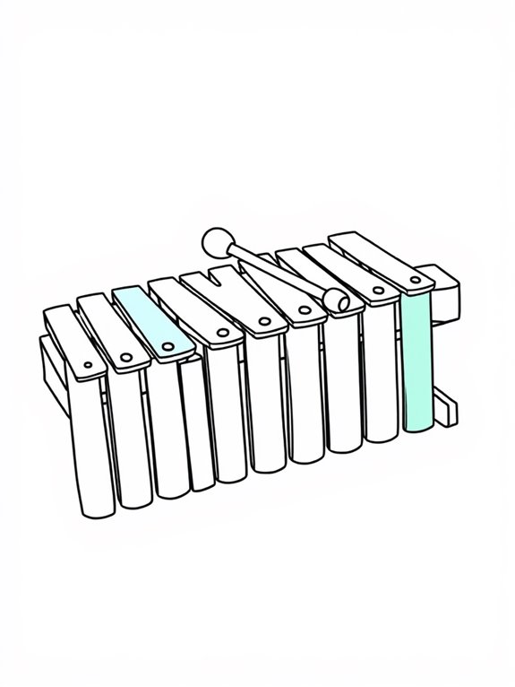 colorful xylophone coloring page