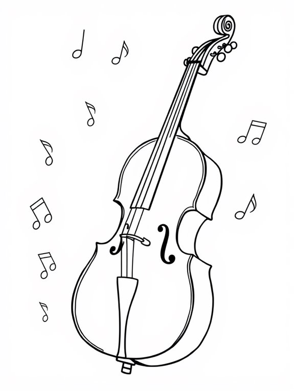 coloring page for cello